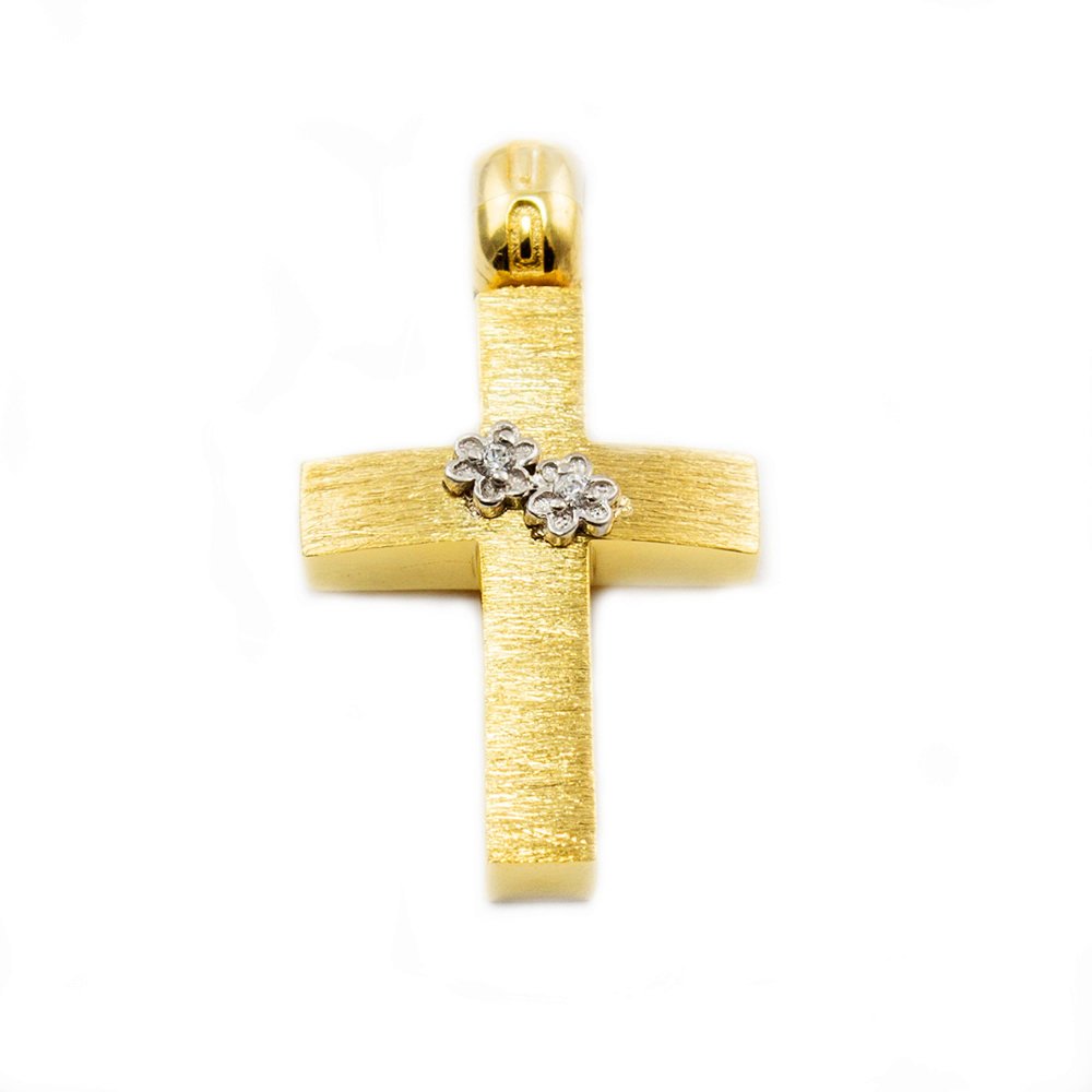 Gold cross with zircons