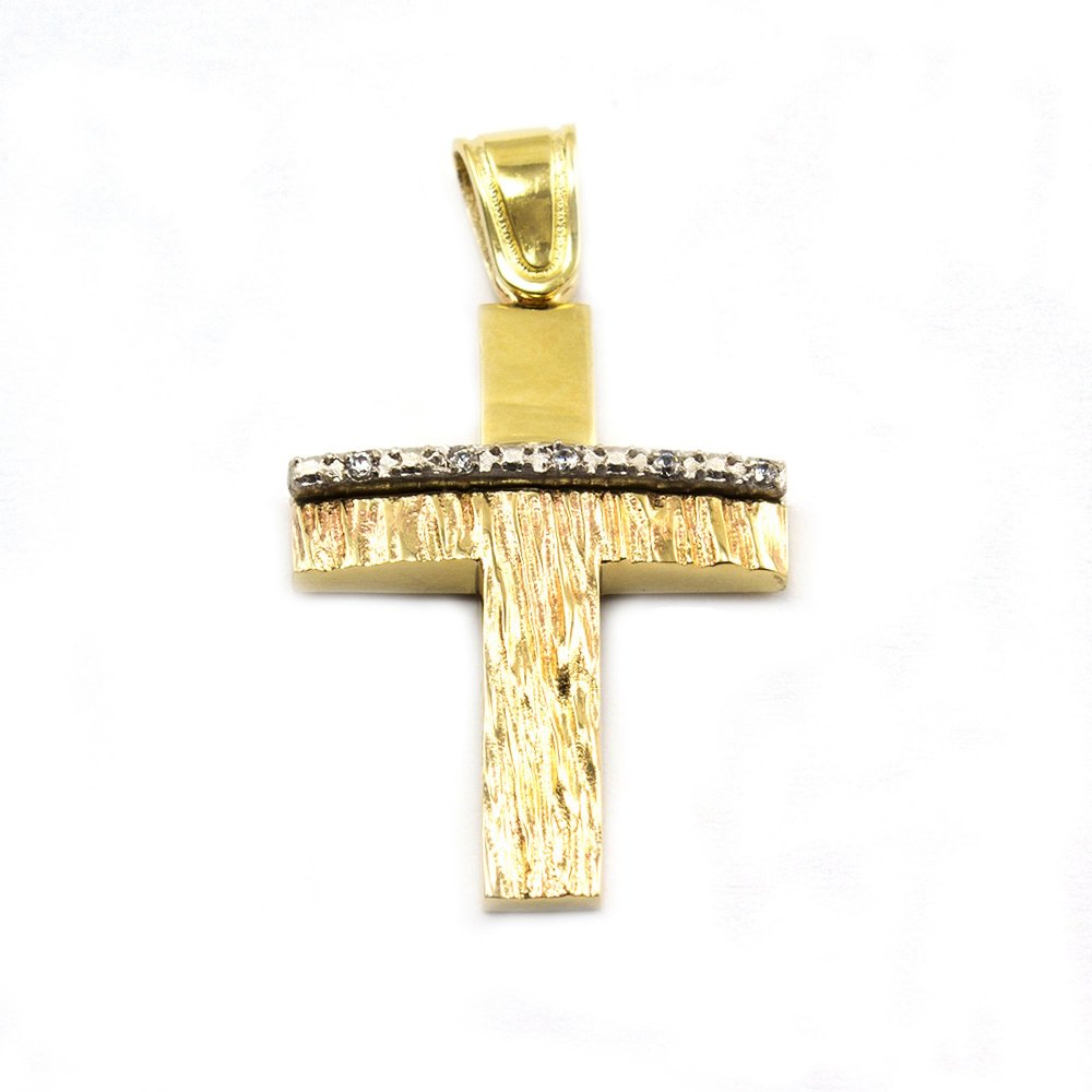 Gold cross with zircons