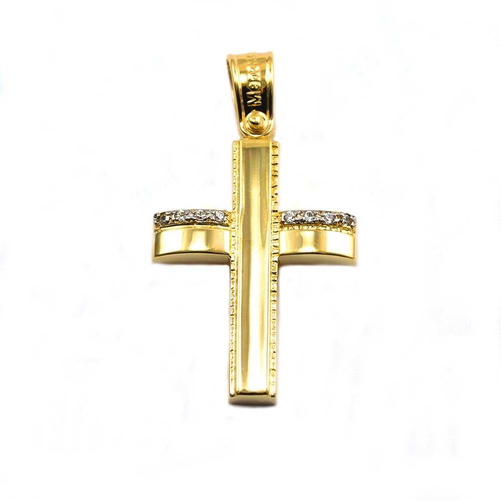 Gold cross with zircons