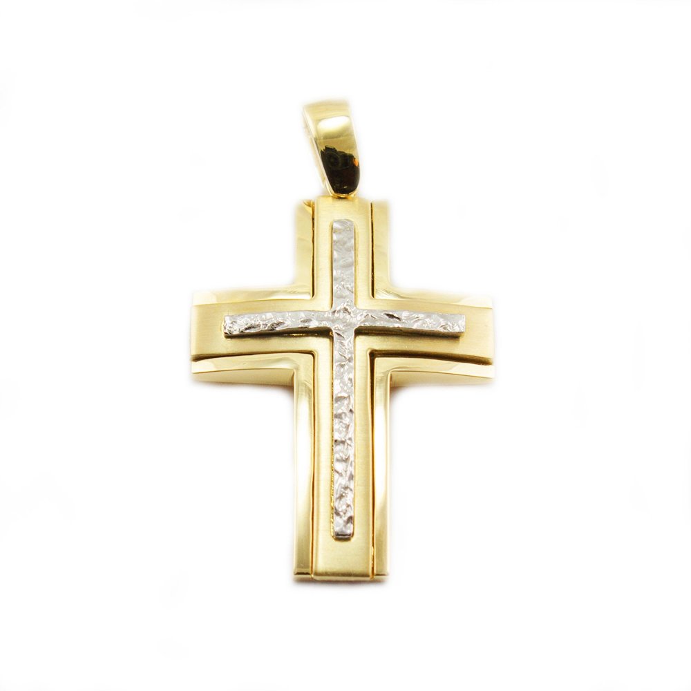 Gold cross with zircons