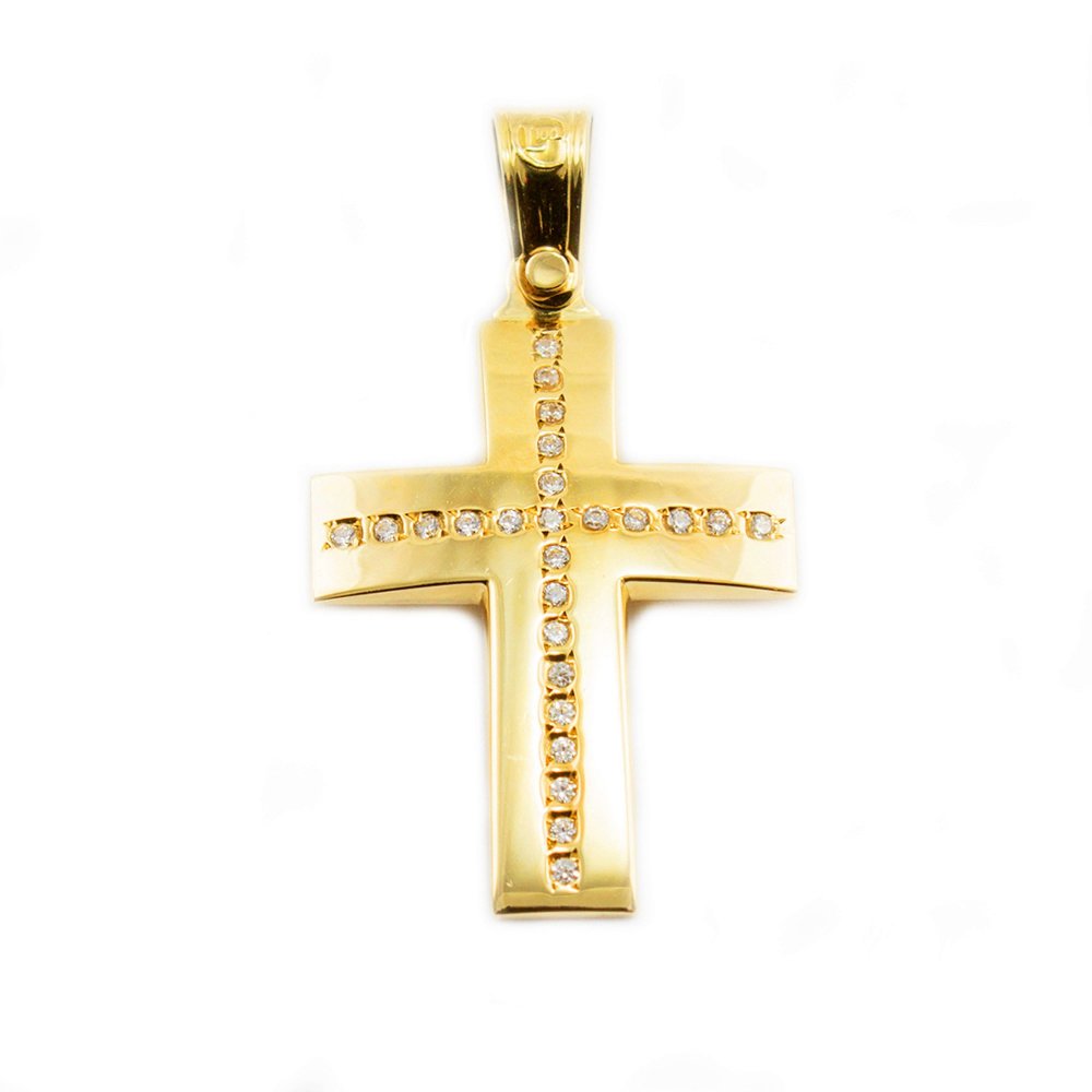 Gold cross with zircons