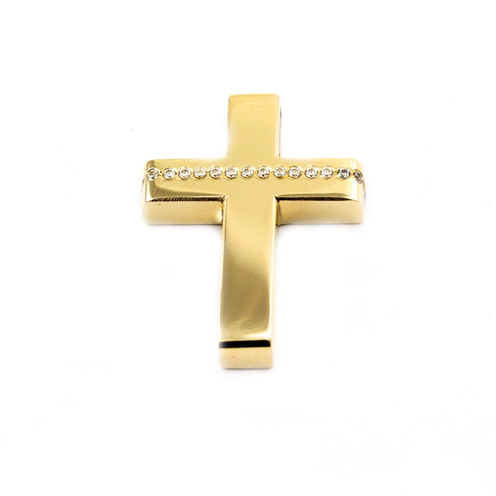 Gold cross with zircons