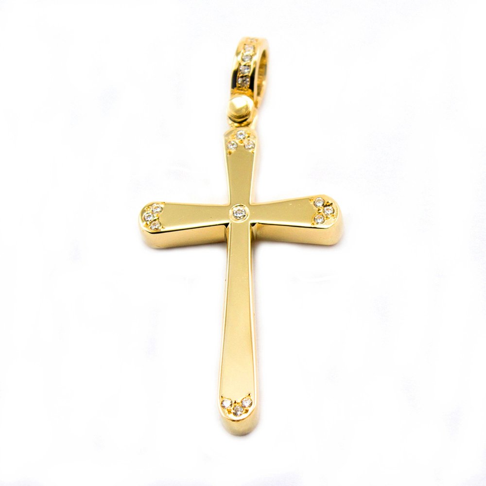 Gold cross with zircons