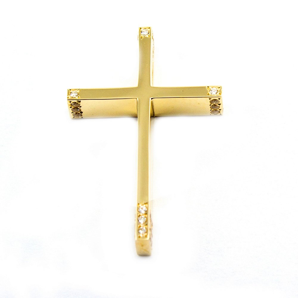 Gold cross with zircons