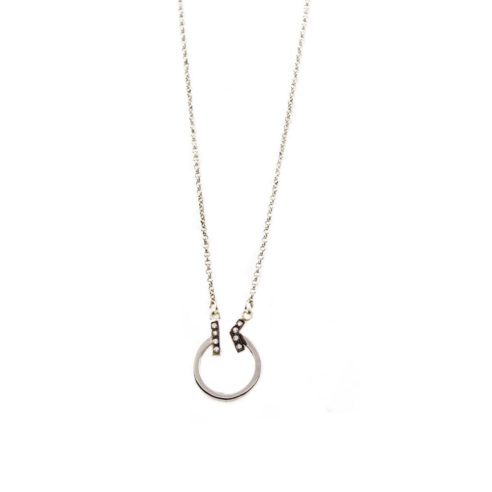 Dogma K collection necklace with white zircons