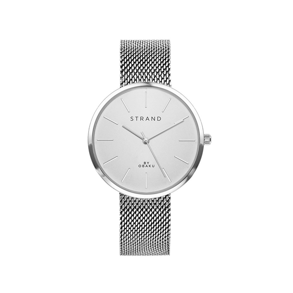 Strand by Obaku watch with silver bracelet and dial S700LXCIMC
