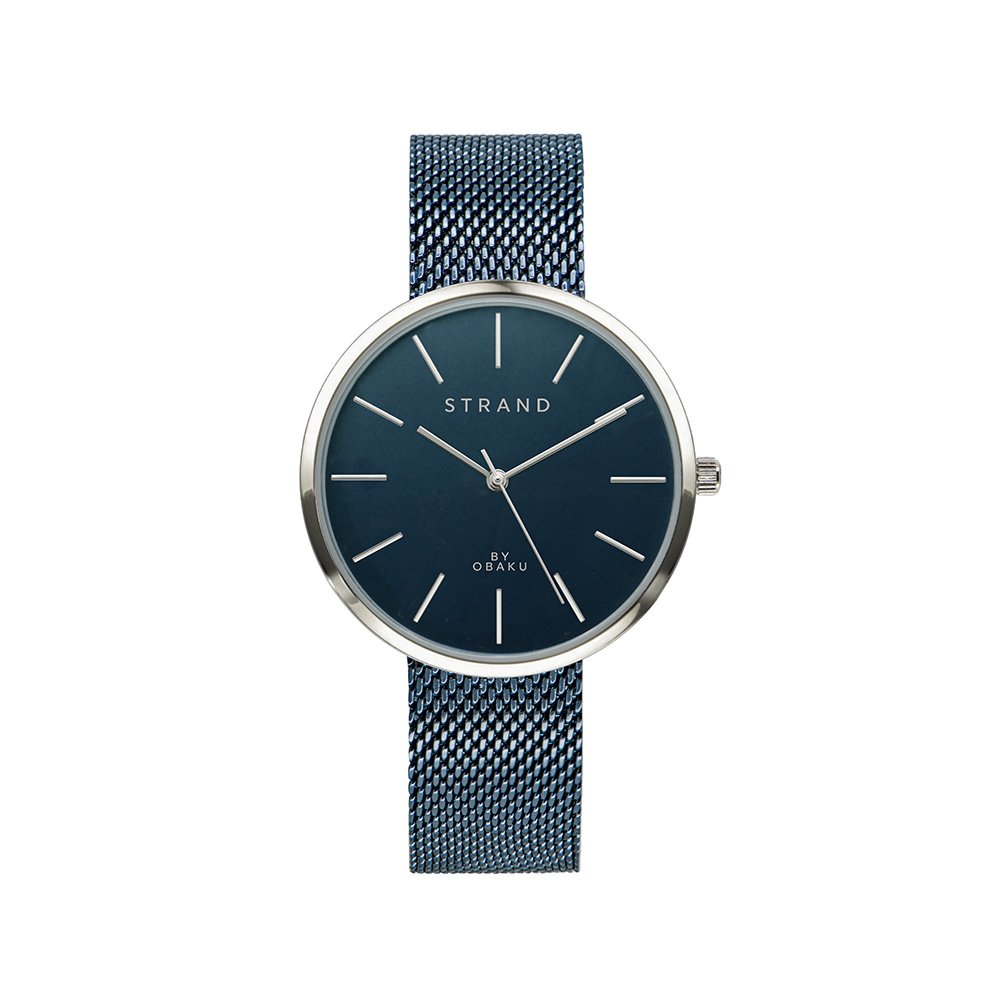 Strand by Obaku watch with blue bracelet and dial S700LXCLML