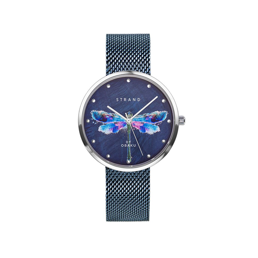 Ρολόι Strand by Obaku με μπλε μπρασελέ και καντράν S700LXCLML-DD