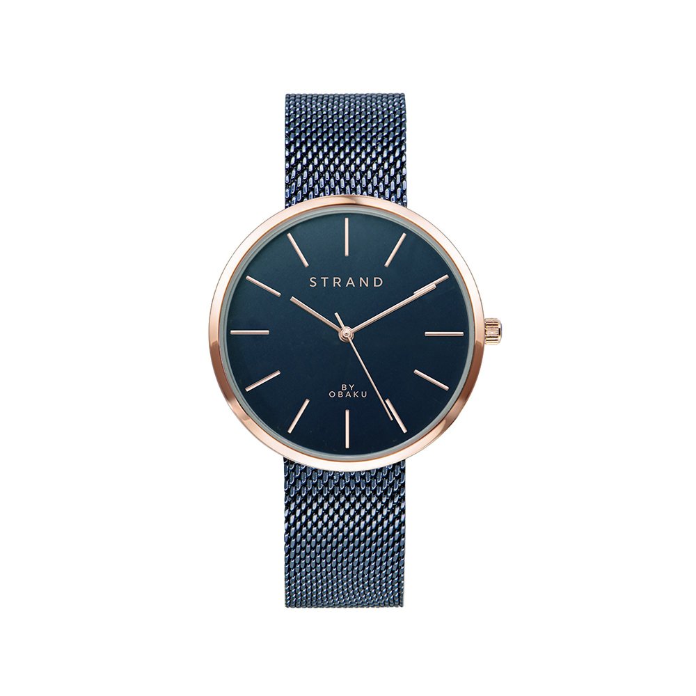 Strand by Obaku watch with blue dial and bracelet S700LXVLML