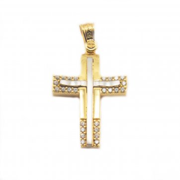 Κροντηρά Gold cross with zircons