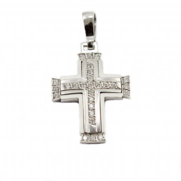 Κροντηρά White gold cross with zircons