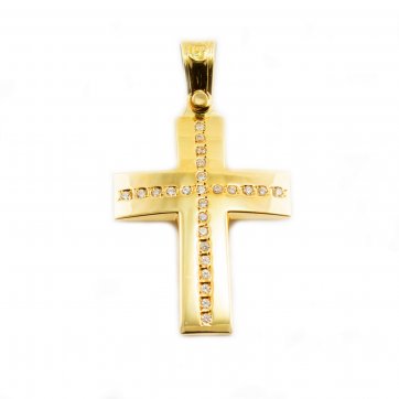 Κροντηρά Gold cross with zircons