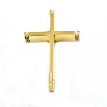 Κροντηρά Χρυσός σταυρός με ζιργκόν