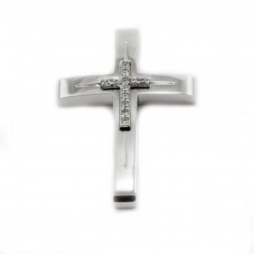 Κροντηρά White gold cross with zircons