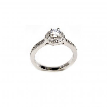Aphrodite's Rose Solitaire ring with CZ