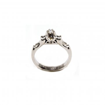 Aphrodite's Rose  Solitaire ring with diamond