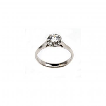 Aphrodite's Rose  Solitaire ring with diamond