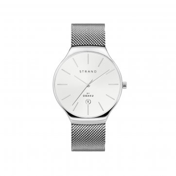 Strand Strand by Obaku watch with silver bracelet and date S701GDCIMC