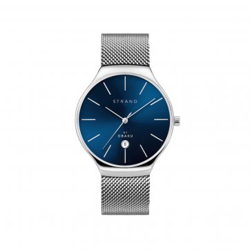 Strand Strand by Obaku watch with silver bracelet and date S701GDCLMC