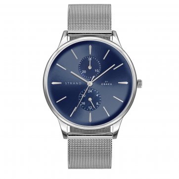 Strand Strand by Obaku watch with silver bracelet and date S703GMCLMC