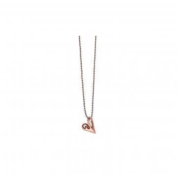 Heart Heart necklace with enamel and brown chain